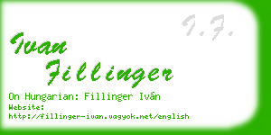 ivan fillinger business card